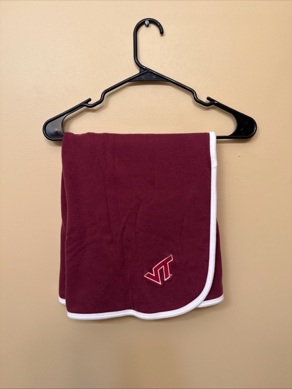 VT Maroon Fleece Throw with White Trim